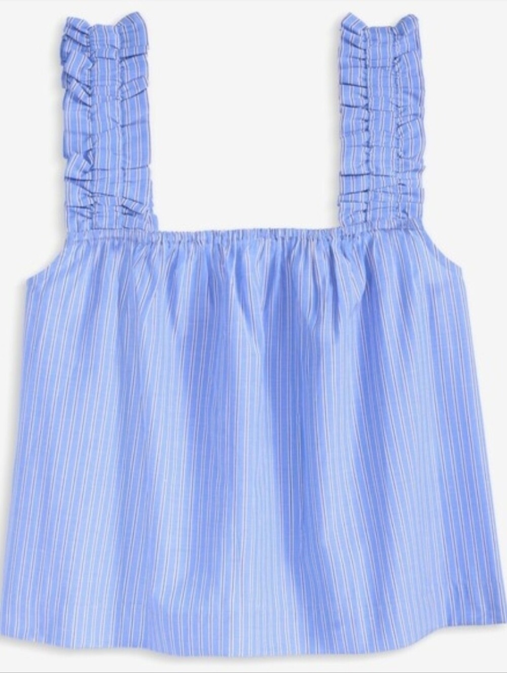 On 34th Blue Striped Ruffle Strap Tank Top XL NWT - Picture 4 of 8